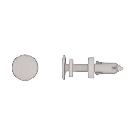 50Pcs White Nylon Door Push Ret - 1/4" Hole Sz 11/16" Stem Lgth