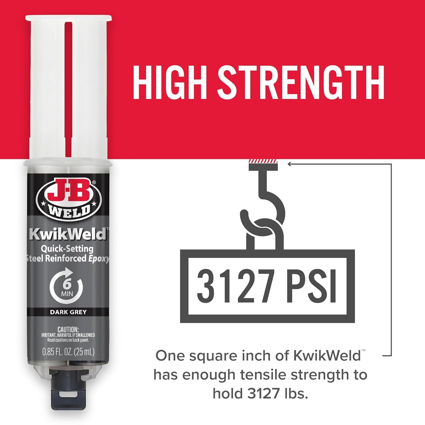 J-B Weld KwikWeld Steel Reinforced Epoxy Syringe 25ml - 50176