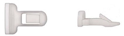 25 Pcs White Nylon Moulding Clips - 10 x 20mm Head 24mm Stem