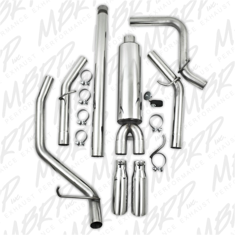 MBRP Armor Plus Series Cat Back Exhaust System for Chevrolet Silverado 1500 and GMC Sierra 1500 – Dual Split Side Exit with 3.5-inch Tips