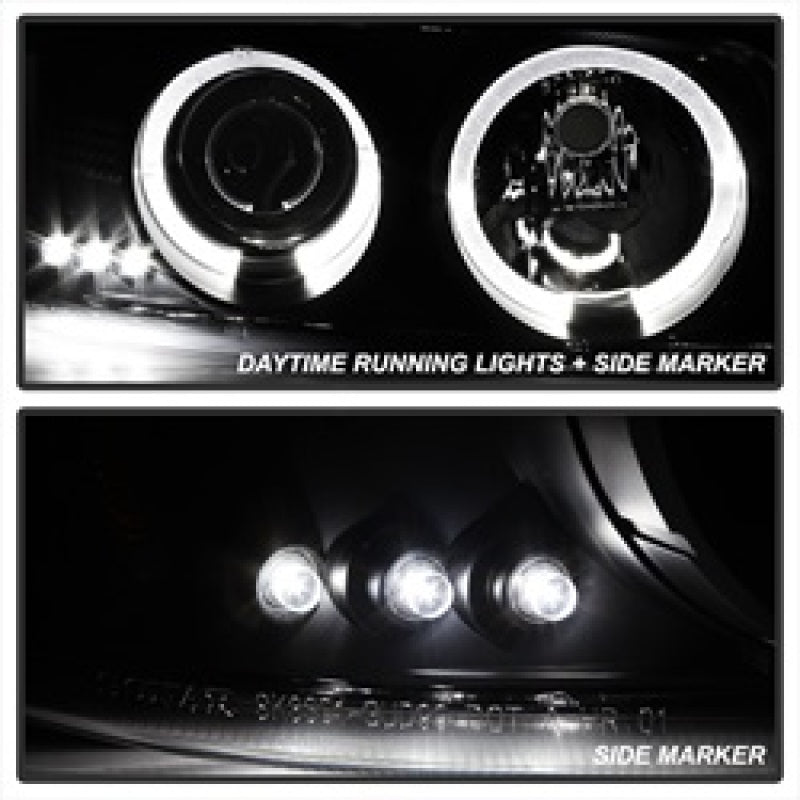 Spyder GMC Sierra 1500/2500 1999-2006 Projector Headlights with LED Halo and Black Smoke Finish