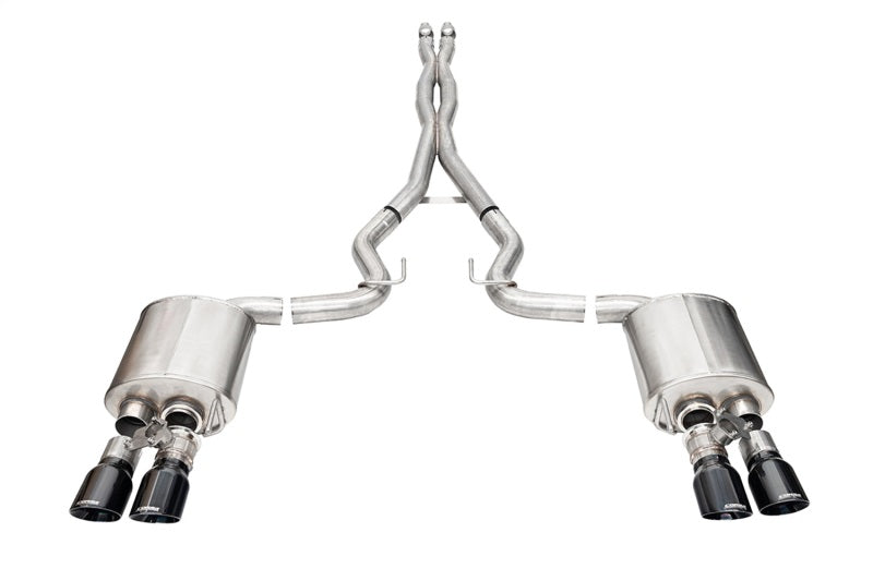 CORSA Performance 2024 Mustang GT Active Exhaust Collection with 3-inch Cat-Back System and Black Pro-Series Tips