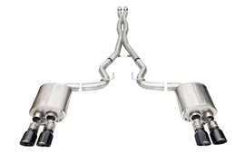CORSA Performance 2024 Mustang GT Active Exhaust Collection with 3-inch Cat-Back System and Black Pro-Series Tips