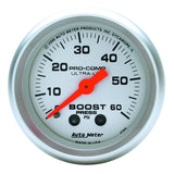 AutoMeter Ultra-Lite 52mm 60 PSI Mechanical Boost Gauge for Accurate Pressure Monitoring