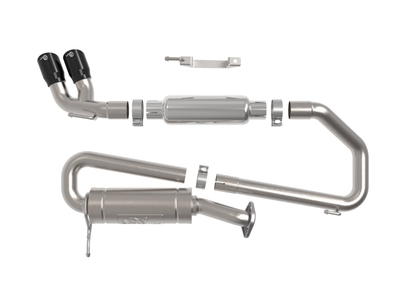 aFe Takeda 2-1/4 inch Stainless Steel Cat-Back Exhaust System with Black Tips for Suzuki Jimny 2018-2025 * Part Number: afe49-37020-B