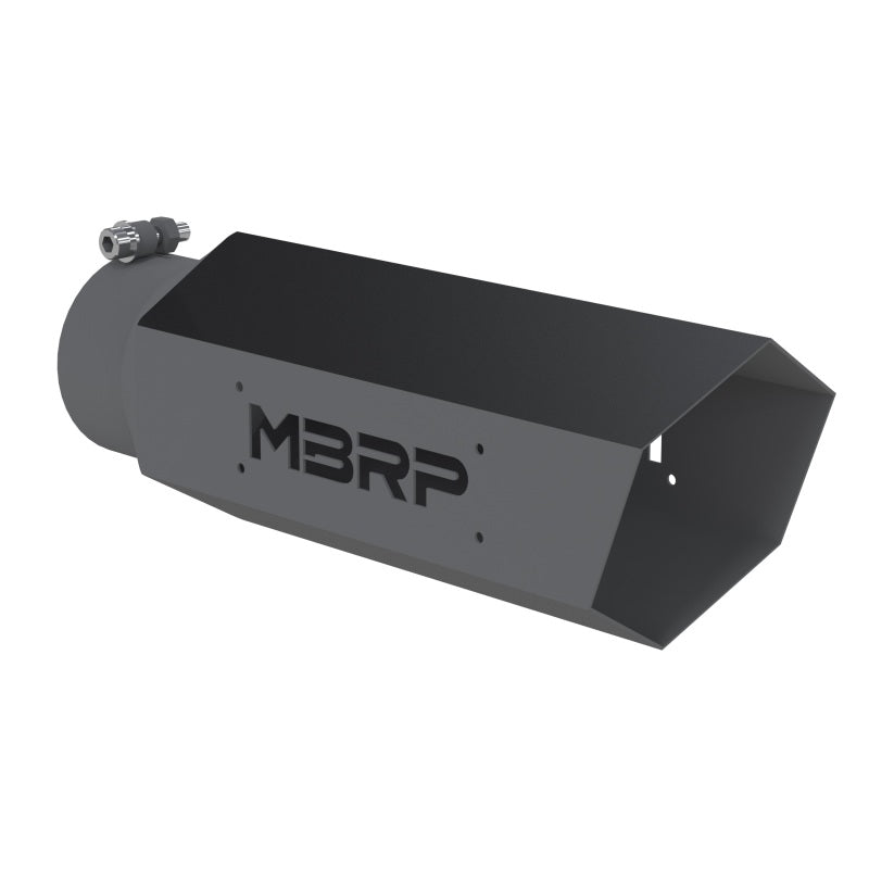 MBRP Universal Hex Exhaust Tip 4-inch Inlet, 16-inch Length, Black Coated Stainless Steel