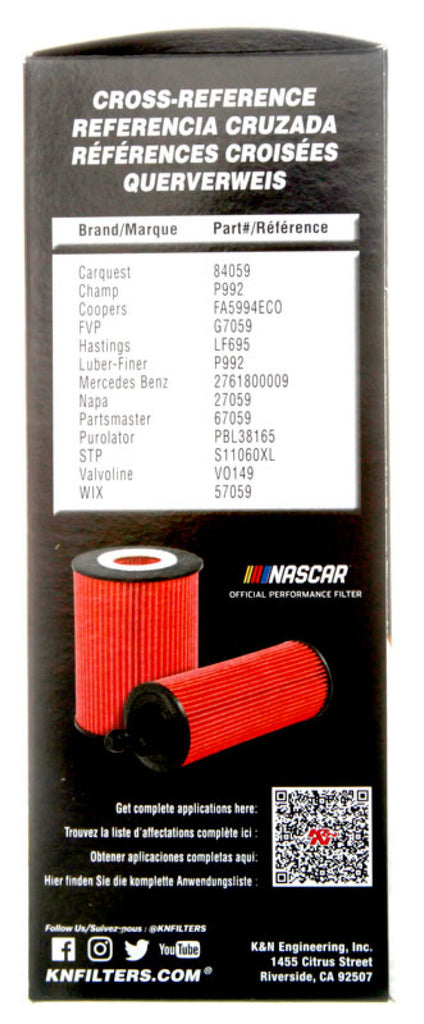 K&N Engineering KNNHP-7040 Cartridge Oil Filter for Mercedes-Benz Vehicles