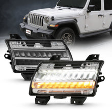 Load image into Gallery viewer, ANZO 18-19 Jeep Wrangler JL Chrome Clear LED Side Marker Light Assembly with Sequential Signal - Pair