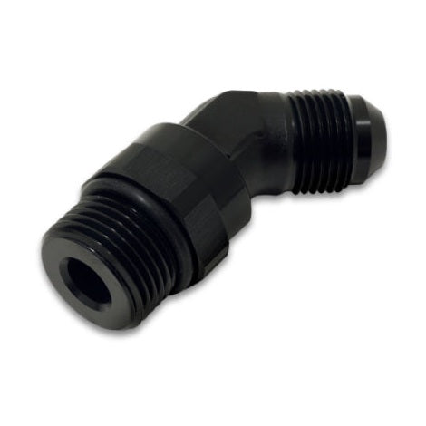 Vibrant Performance -10AN Male to -8AN ORB Swivel Adapter Fitting, 45-Degree, Black Anodized