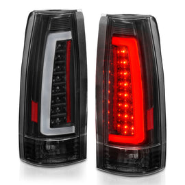 ANZO 1999-2000 Cadillac Escalade LED Tail Light Assembly Pair with Black Housing and Clear Lens