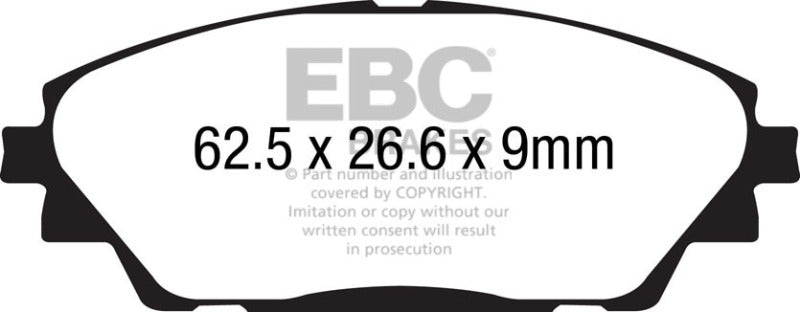 EBC Redstuff Ceramic Low Dust Front Brake Pads for Mazda 3 and CX-3 * Part Number EBCDP32185C