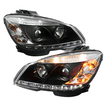 Load image into Gallery viewer, Spyder Mercedes-Benz C-Class 2008-2011 Projector Headlights with DRL, Black - OEM Replacement