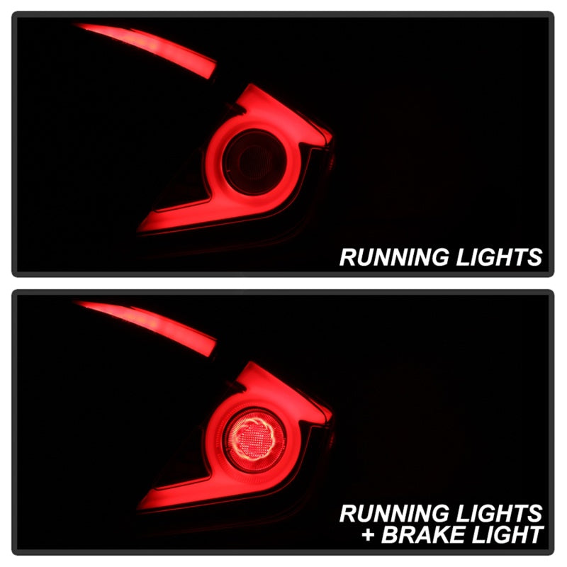 Spyder 16-18 Honda Civic 4-Door Light Bar LED Tail Lights - Black Smoke