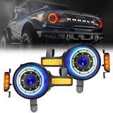 Oracle Oculus Bi-LED Headlights for 2021+ Ford Bronco with ColorSHIFT RGB+W - Focused LED Projection with 5200 Lumens