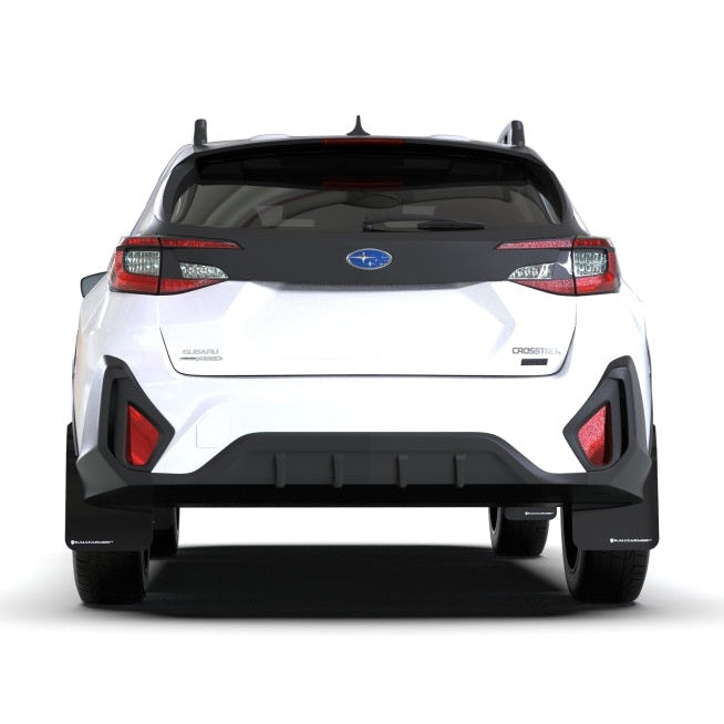 Rally Armor UR Series Mud Flaps for 2024 Subaru Crosstrek – Black with White Logo