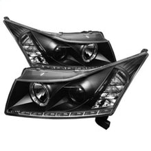 Load image into Gallery viewer, Spyder Chevy Cruze 2011-2014 Projector Headlights with LED Halo and DRL - Black, Part Number PRO-YD-CCRZ11-DRL-BK