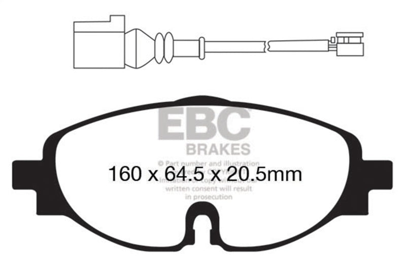 EBC DP82150RP1 RP-1 Race Front Brake Pads for 2015-2019 Volkswagen GTI Mk7 2.0T