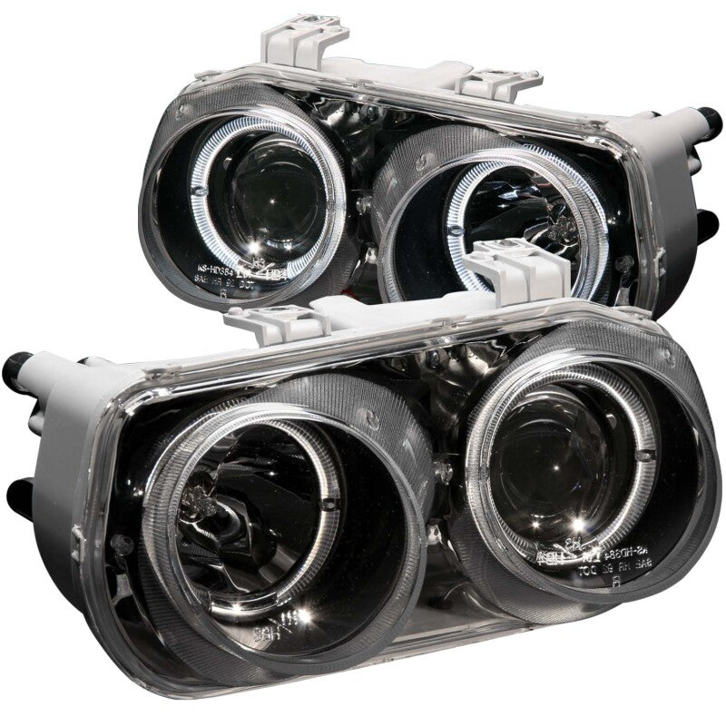 ANZO 1994-1997 Acura Integra Projector Headlights with Halo, Black Housing, Clear Lens – Pair