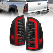 Load image into Gallery viewer, ANZO 05-15 Toyota Tacoma Full LED Tail Lights with Light Bar, Sequential Function, Black Housing, Clear Lens