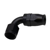 DeatschWerks - Female Swivel 90° Hose End -10 AN (PTFE) with Olive Insert - Anodized Matte Black
