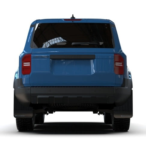 Rally Armor UR Series Mud Flaps for Toyota Land Cruiser 22-26 with Black UV-Resistant Urethane and Light Blue Logo