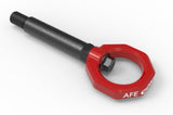 aFe Control Rear Tow Hook for BMW F-Chassis Models - Red Finish with CNC Machined Steel Construction
