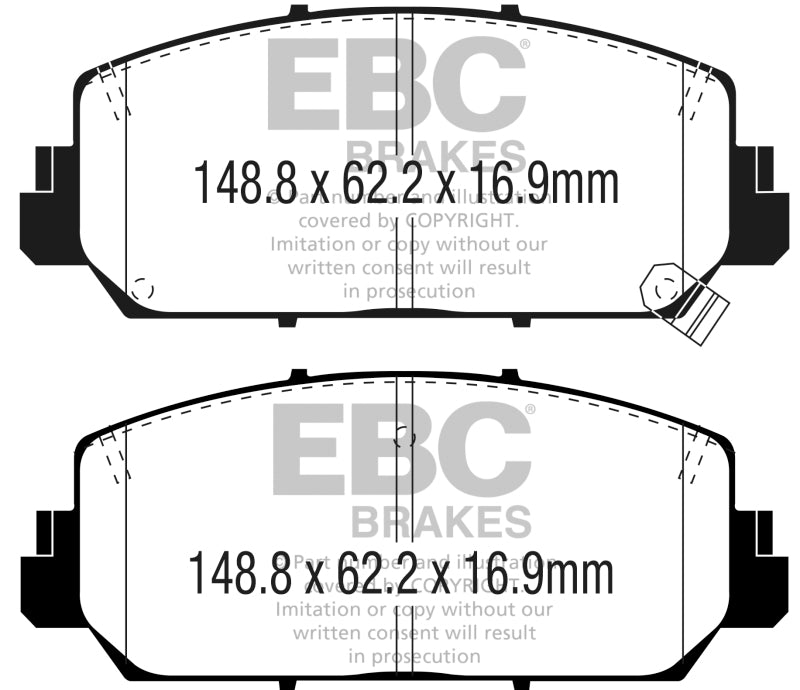 EBC Redstuff Ceramic Low Dust Brake Pads for Acura ILX and Honda Accord * Part Number EBCDP33049C