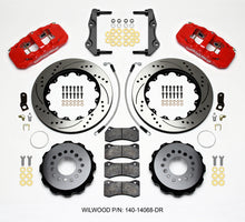 Load image into Gallery viewer, Wilwood AERO4 Rear Brake Kit for 2014-Up Dodge Challenger with 14.25-inch Drilled Rotors and Red Finish