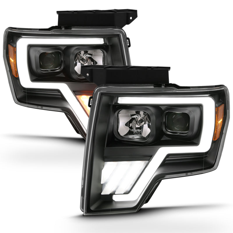 ANZO G4 Switchback Projector Headlights for Ford F-150 (2009-2013) with Halo, Black Housing, Amber and Clear Lenses