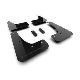 Rally Armor UR Series Mud Flaps for Tesla Model 3 (2024) – Black with Dark Grey Logo, Part Number RALMF122-UR-BLK-DGRY