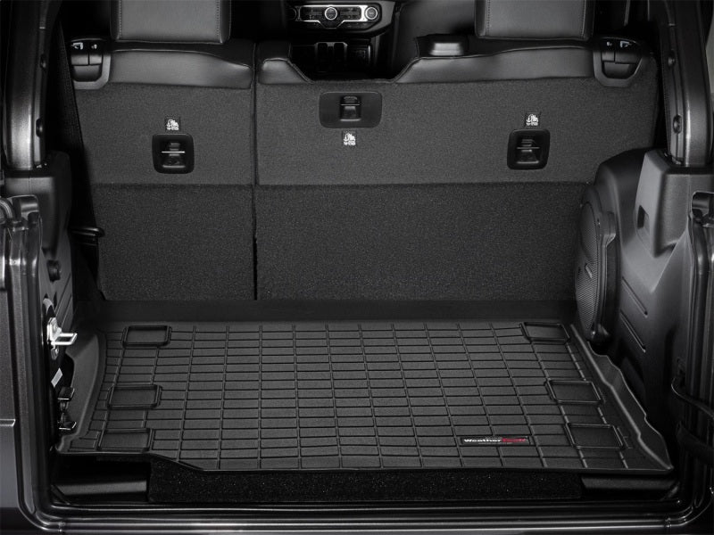 WeatherTech Part Number wet401107 Jeep Wrangler Cargo Liner * Black for 2018-2019 Models with Flat Load Floor & Subwoofer