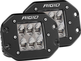 Rigid Industries D2 Flush Mount Driving Pair - Compact LED Pod Lights for Automotive Applications