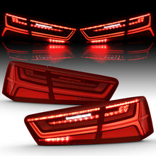 Load image into Gallery viewer, ANZO 2012-2018 Audi A6 LED Tail Light Assembly with Sequential Signal - Black Housing, Red and Clear Lens, Pair