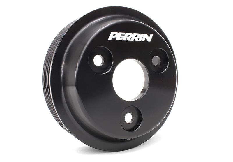 Perrin Performance Lightweight Water Pump Pulley for Subaru WRX, Crosstrek, and FXT - Black (Part PSPS-ENG-111BK)