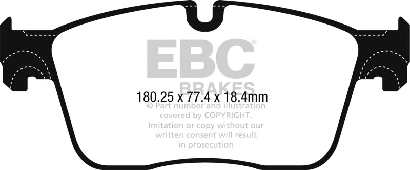 EBC DP22253 Greenstuff 2000 Series Front Brake Pads for 2015-2017 Jaguar XF and 2017 Jaguar F-Pace