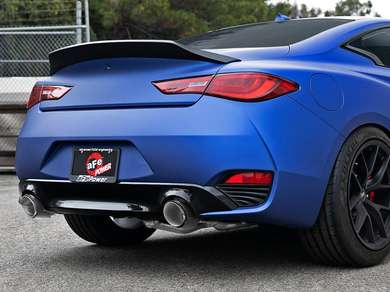 aFe Power Takeda 2.5-inch 304 Stainless Steel Cat-Back Exhaust with Carbon Fiber Tips for Infiniti Q60 2017-2021