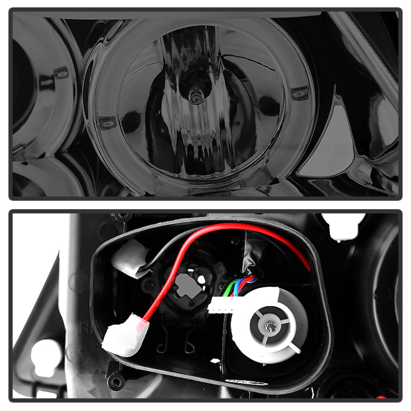 Spyder OEM-Quality Projector Headlights with LED Halo for BMW E90 3-Series (2006-2008) - Smoke Finish