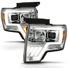Load image into Gallery viewer, ANZO G4 Switchback Headlights for Ford F-150 2009-2013 – Clear Lens with Halo and Amber Accents, Black Housing