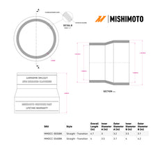 Load image into Gallery viewer, Mishimoto DuraCore 3.5-Inch to 4-Inch Transition Silicone Intercooler Coupler MMDCC-3540BK