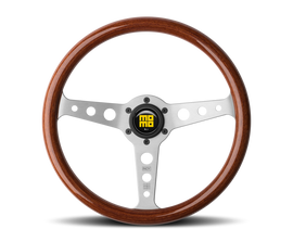 MOMO Momo Indy 350mm Steering Wheel with Magoany Wood and Brushed Spokes