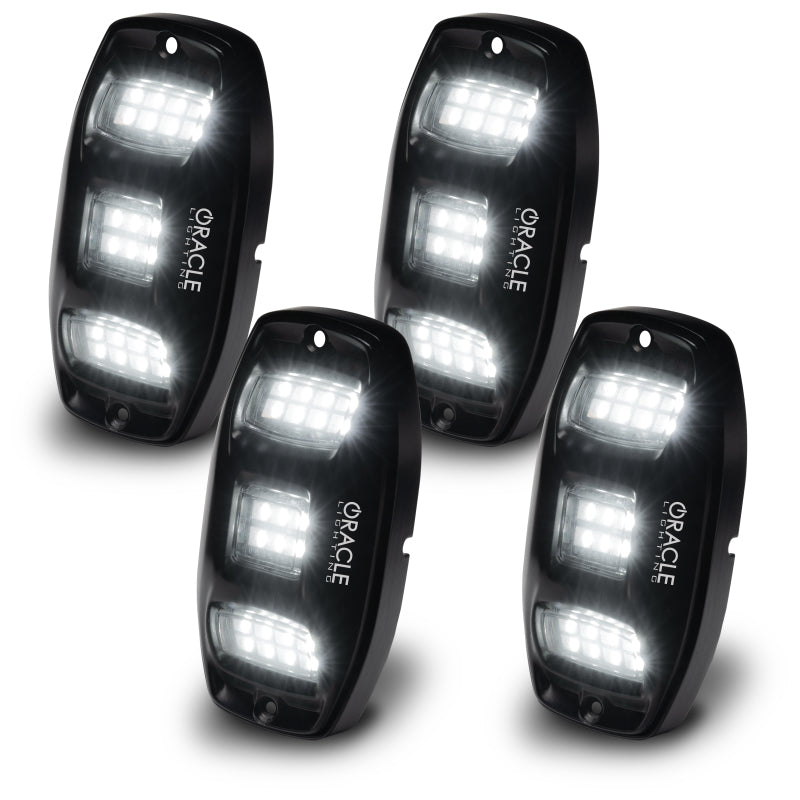 ORACLE Lighting RGB+W Underbody Wheel Well Rock Light Kit – 4 Pieces with Bluetooth & Wireless Remote Control