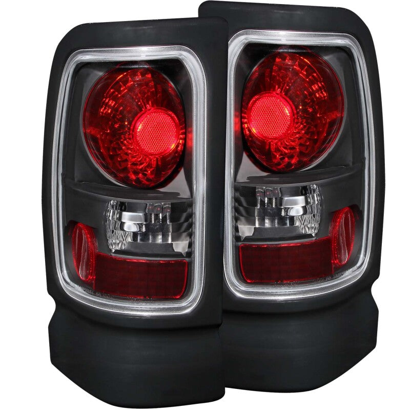ANZO 1994-2001 Dodge Ram Tail Light Assembly with Clear Lens and Black Housing – Pair