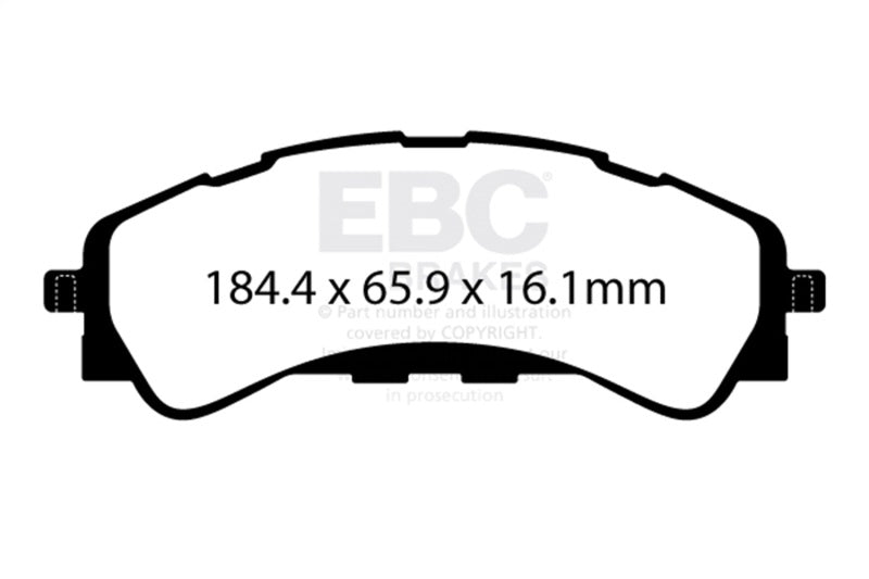 EBC Greenstuff 6000 Series Front Brake Pads for Ford Ranger and Bronco (Part Number: ebcDP63107)