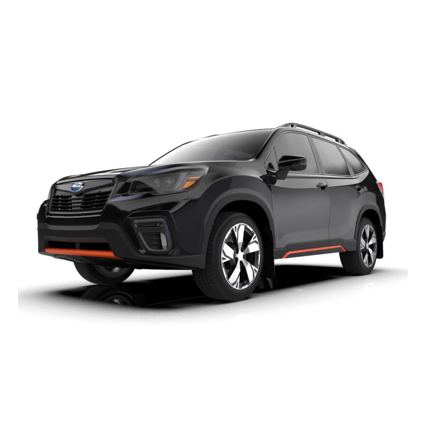 Rally Armor 19-21 Subaru Forester Black UR Mud Flaps with Orange Logo