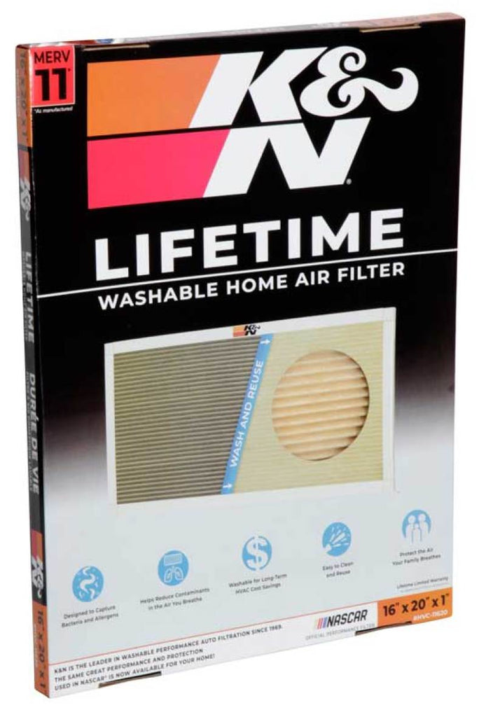 K&N Engineering HVAC Filter 16 x 20 x 1 - Washable and Reusable Pleated Synthetic Filter for Enhanced Air Quality