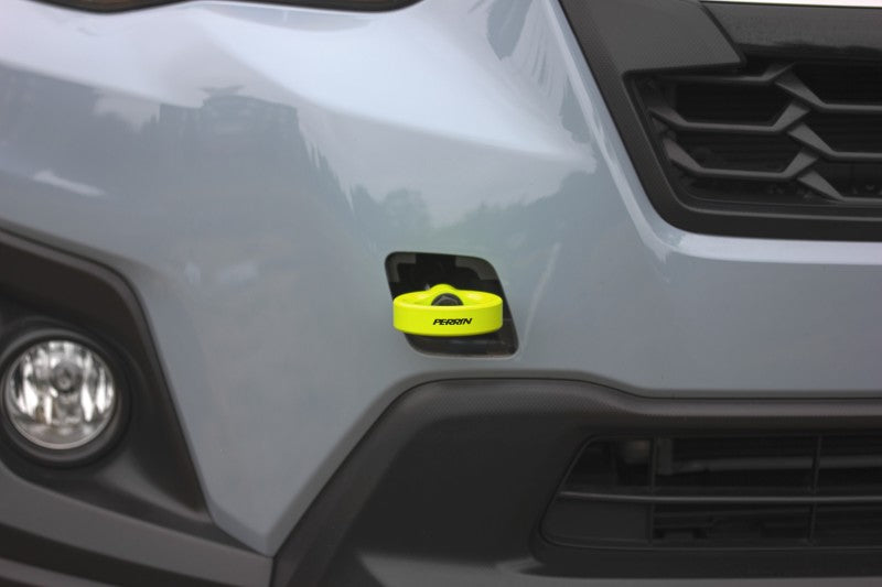 Perrin Performance Front Tow Hook Kit for 2022-2025 Subaru WRX, 2018-2023 Crosstrek, and 2020-2025 OBXT - Neon Yellow