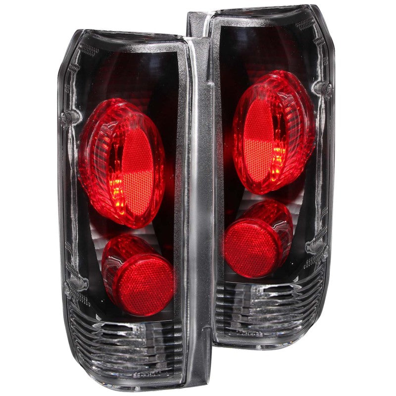 ANZO 1989-1996 Ford F-150 Tail Light Assembly with Clear Lens and Black Housing – Pair