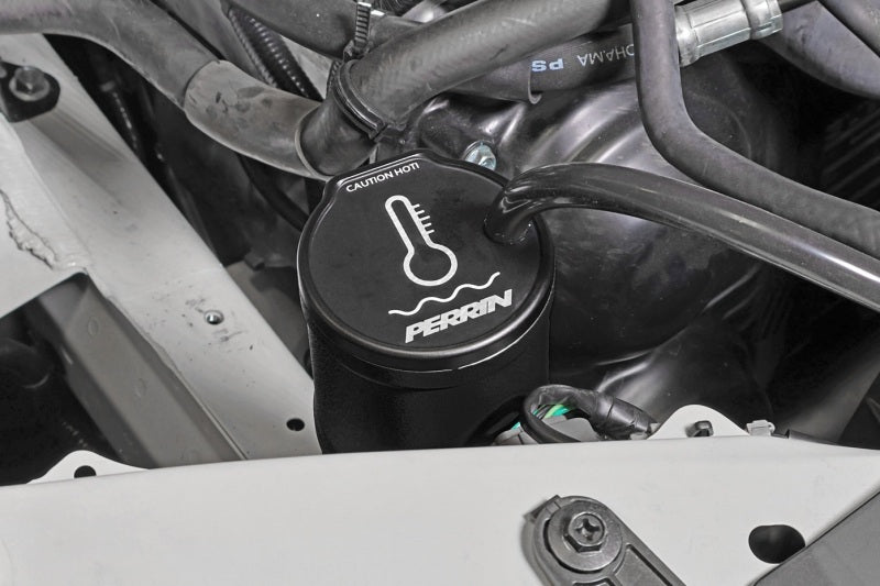Perrin Performance Black Coolant Overflow Tank for Subaru WRX, STI, BRZ, GR86, FRS, and 86 - Part ASM-ENG-505BK