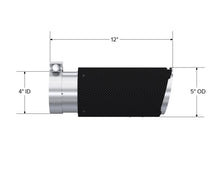 Load image into Gallery viewer, MBRP Universal Carbon Fiber Exhaust Tip 5 Inch OD, 4 Inch ID, 12 Inch Length with Angled Rolled End