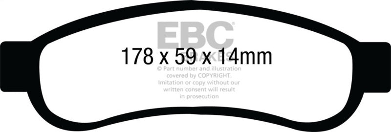 EBC ED91893 Extra Duty Rear Brake Pads for 2010-2011 Ford F-250 Super Duty